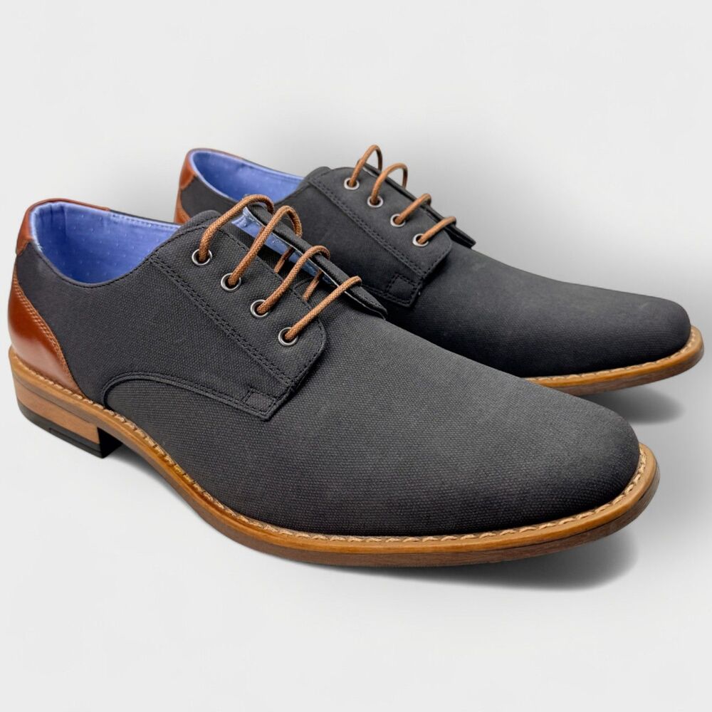Perry Ellis Portfolio Winston Men’s Gray Oxford Dress Shoes Size 7.5